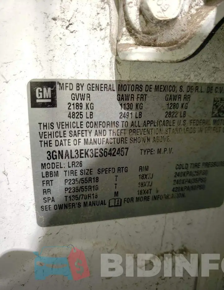 3GNAL3EK3ES642467 Photo# 12
