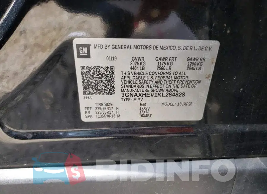 3GNAXHEV1KL264828 Photo# 13