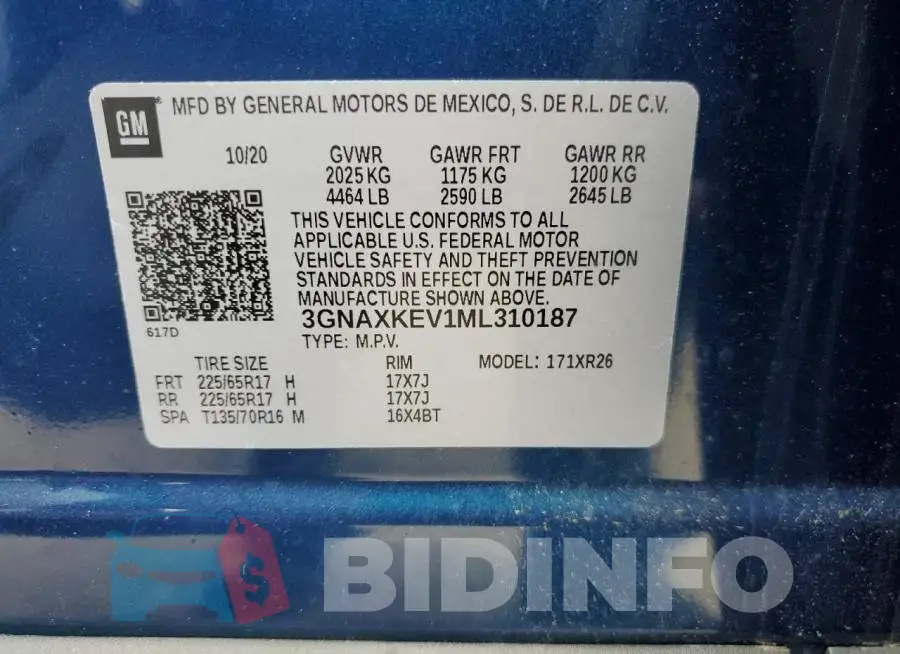 3GNAXKEV1ML310187 Photo# 12