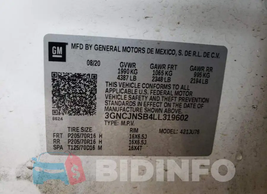 3GNCJNSB4LL319602 Photo# 12