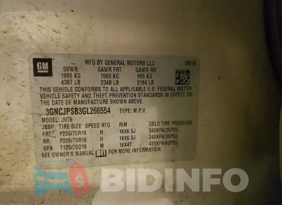 3GNCJPSB3GL266554 Photo# 13