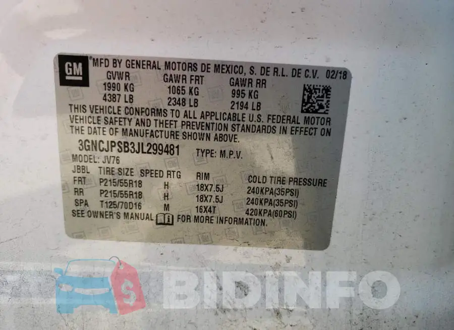 3GNCJPSB3JL299481 Photo# 13