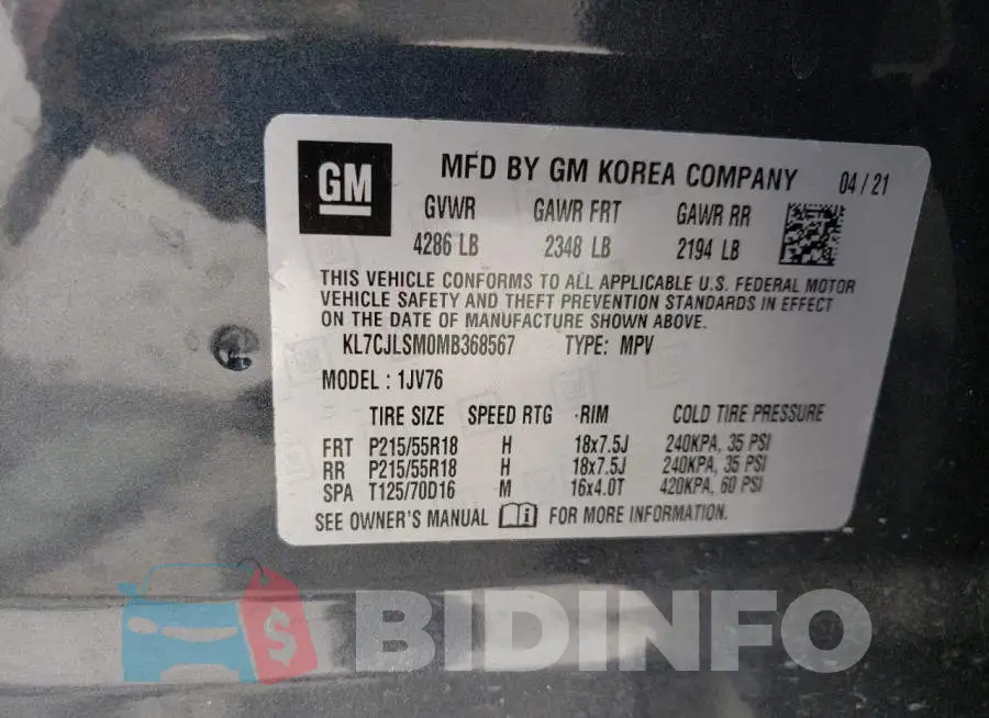 KL7CJLSM0MB368567 Photo# 13