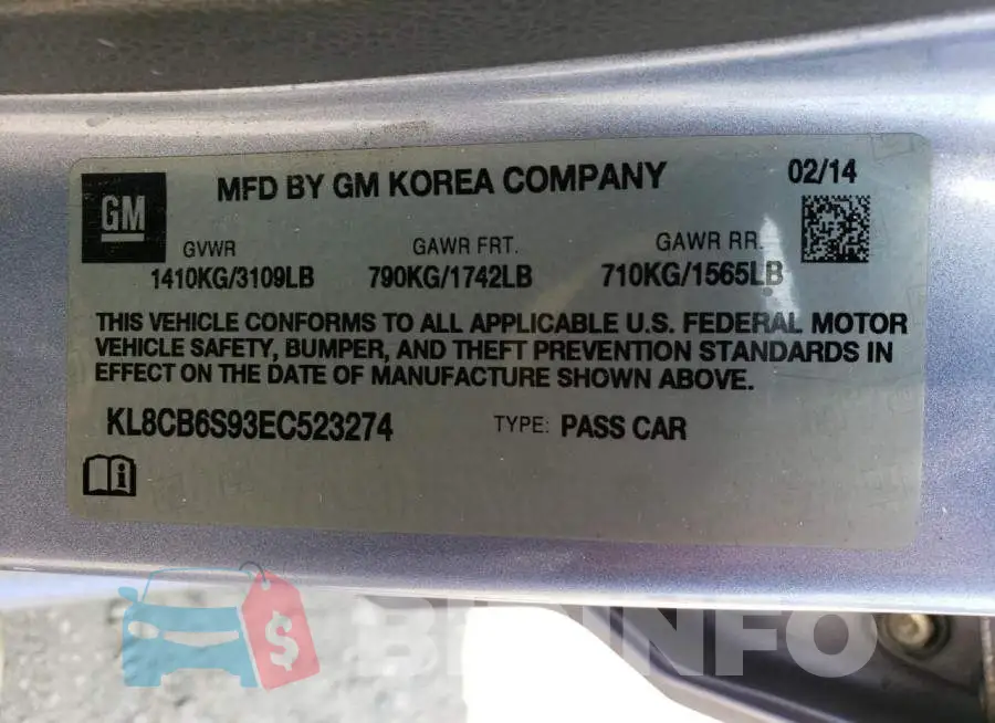 KL8CB6S93EC523274 Photo# 12