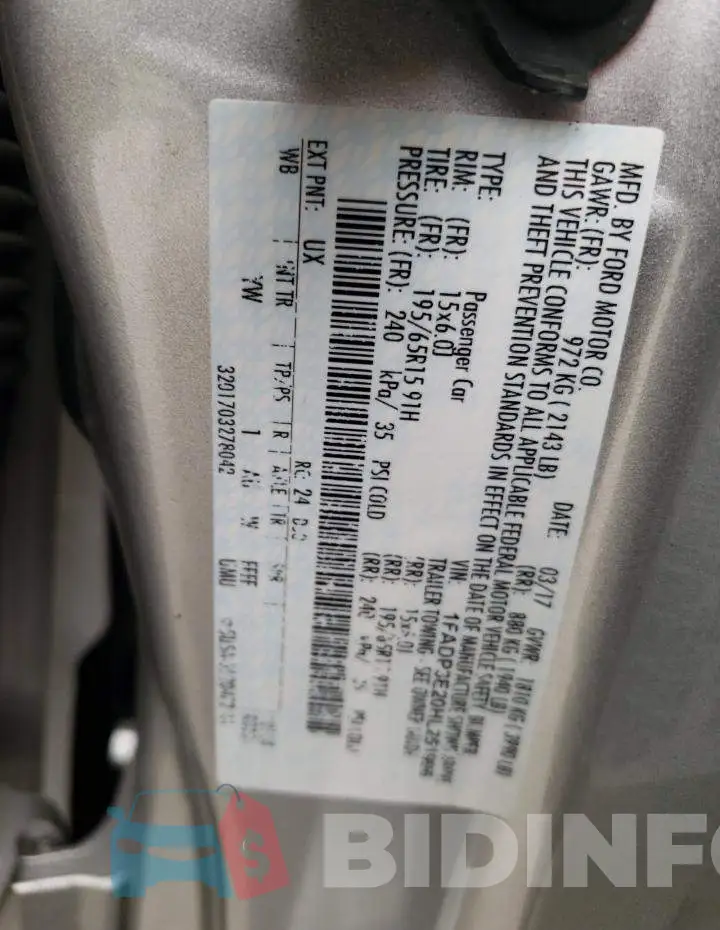 1FADP3E20HL251996 Photo# 13