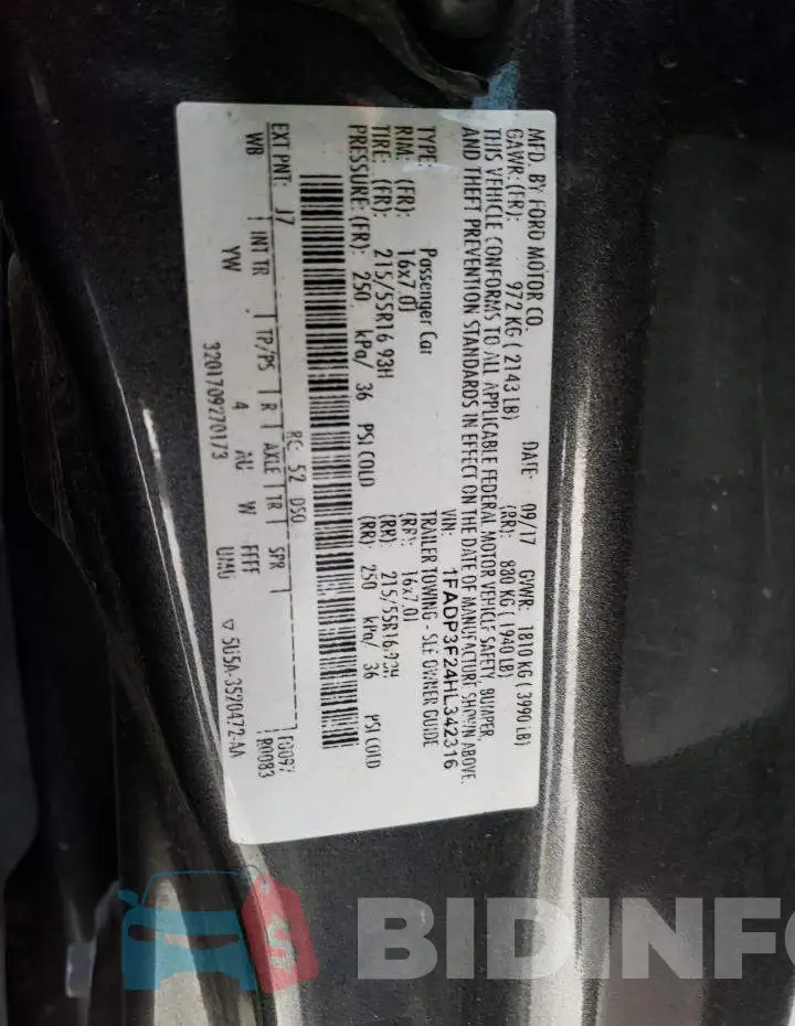 1FADP3F24HL342316 Photo# 12