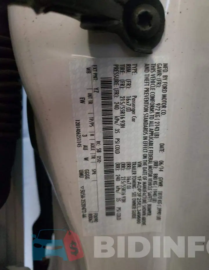 1FADP3F25EL349660 Photo# 12