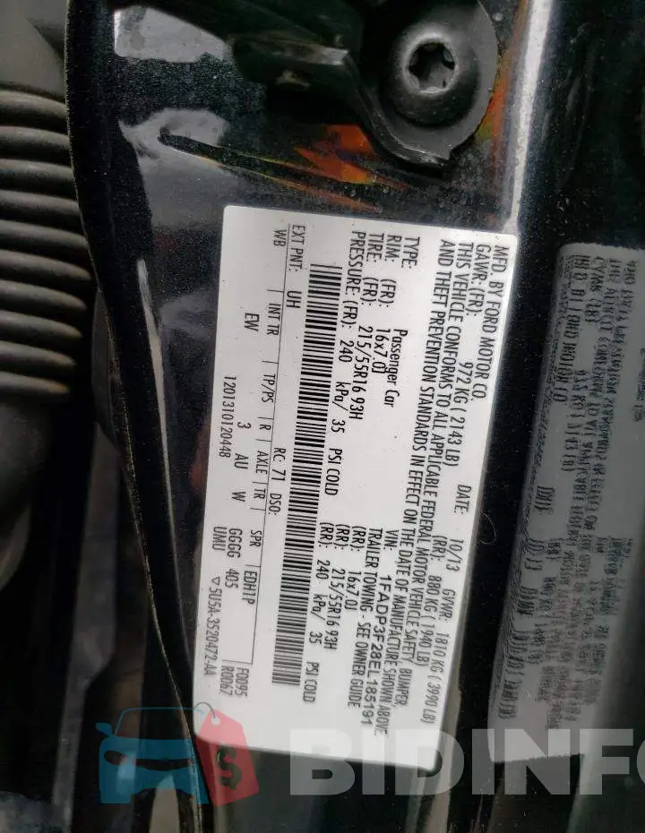 1FADP3F28EL185191 Photo# 13
