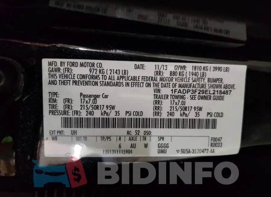 1FADP3F29EL218487 Photo# 10