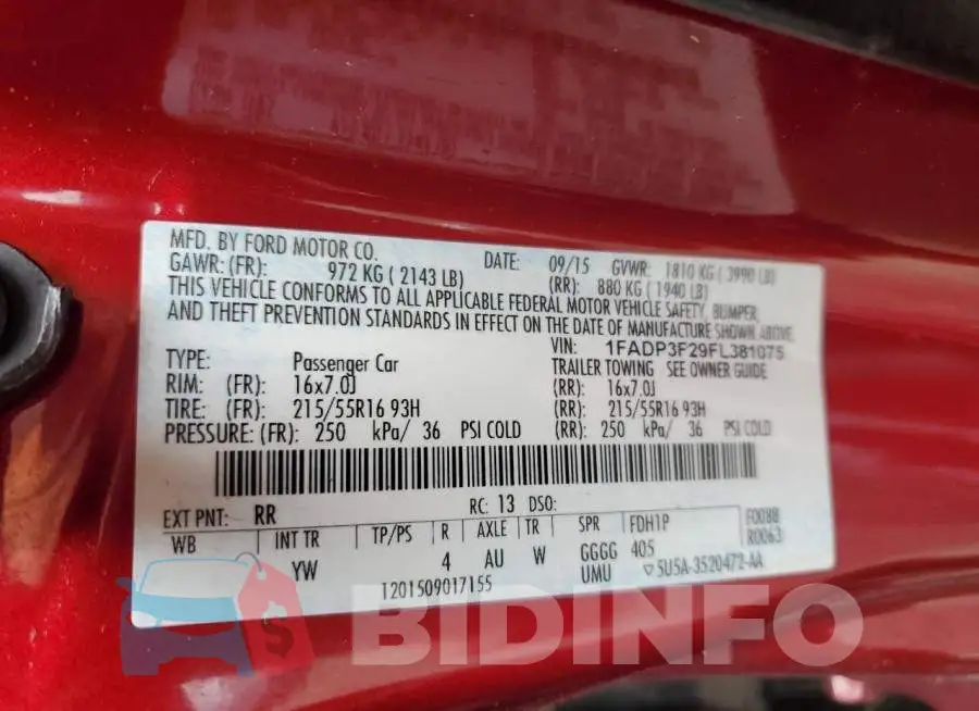 1FADP3F29FL381075 Photo# 12