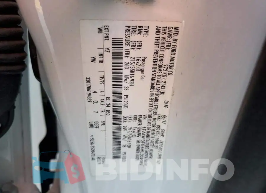 1FADP3FE6HL302085 Photo# 12