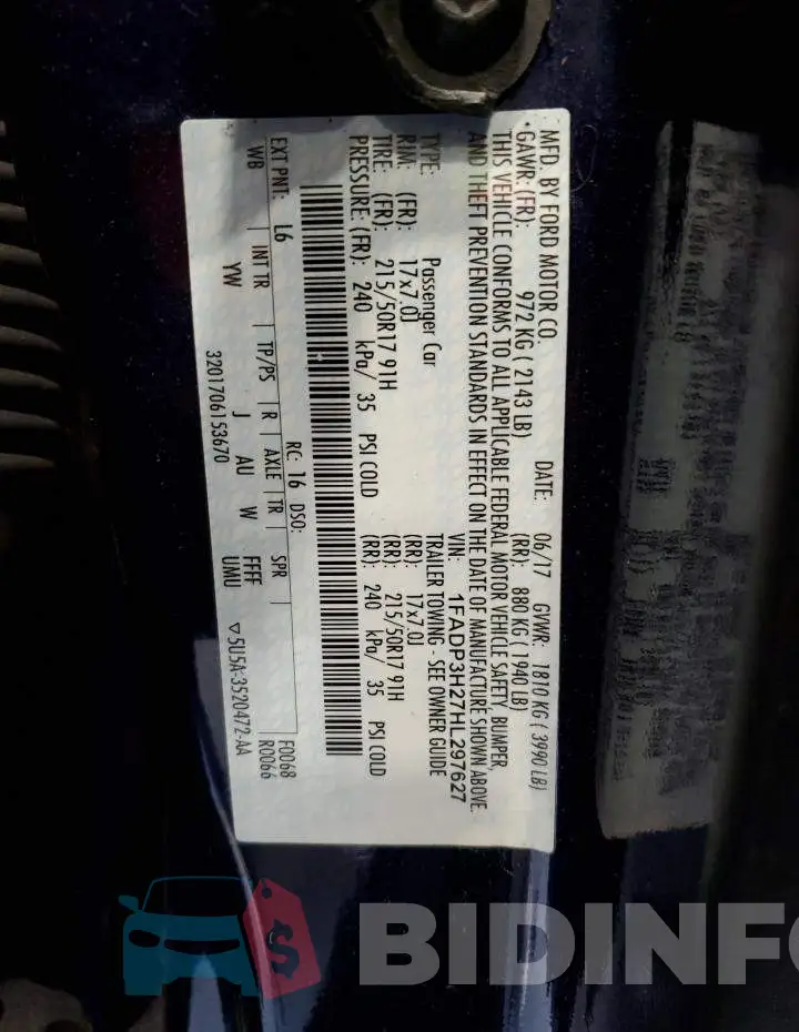 1FADP3H27HL297627 Photo# 12