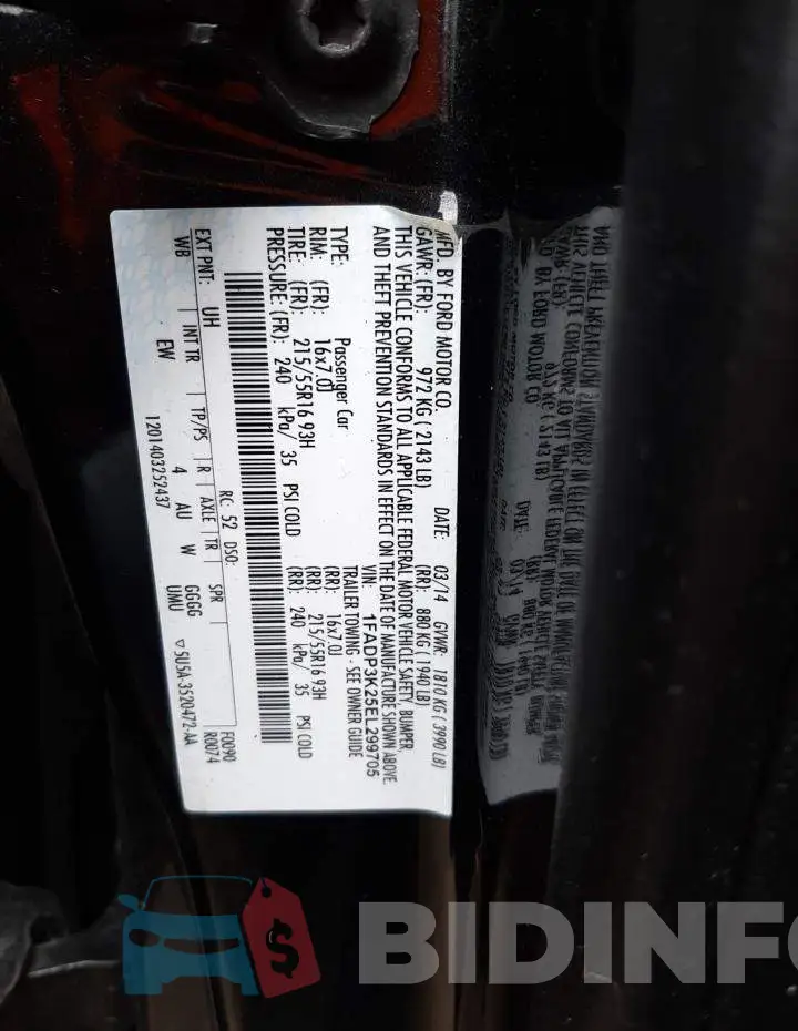 1FADP3K25EL299705 Photo# 12