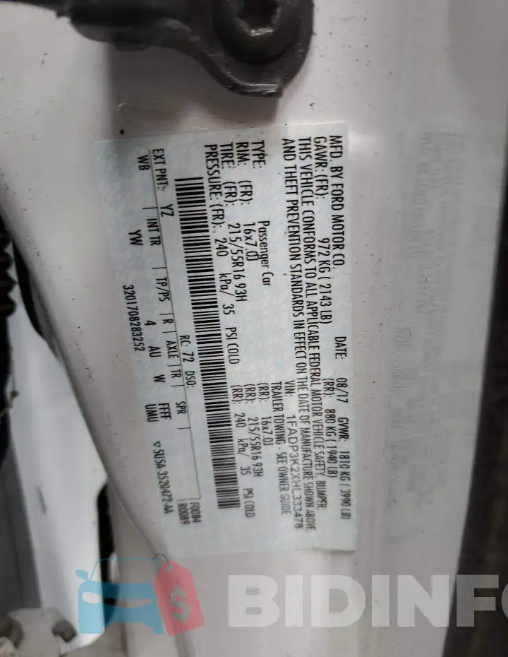1FADP3K2XHL333478 Photo# 13