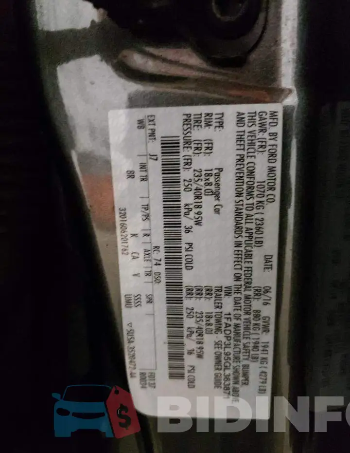 1FADP3L95GL363871 Photo# 12