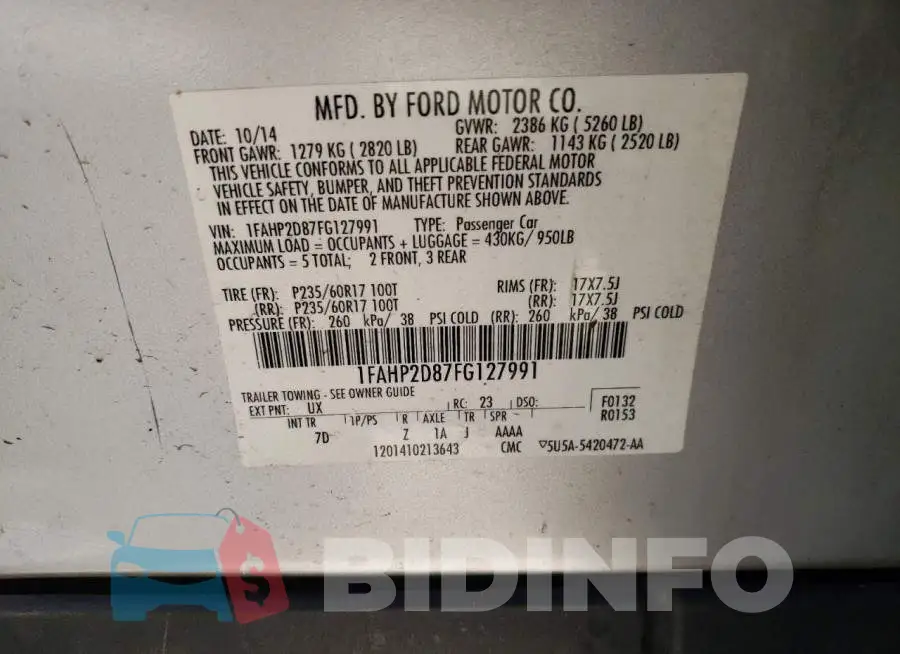 1FAHP2D87FG127991 Photo# 12