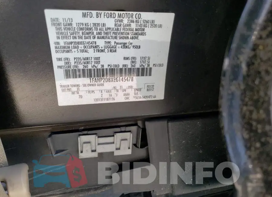 1FAHP2D8XEG145478 Photo# 12