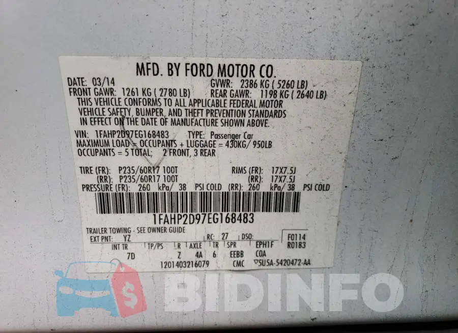 1FAHP2D97EG168483 Photo# 12