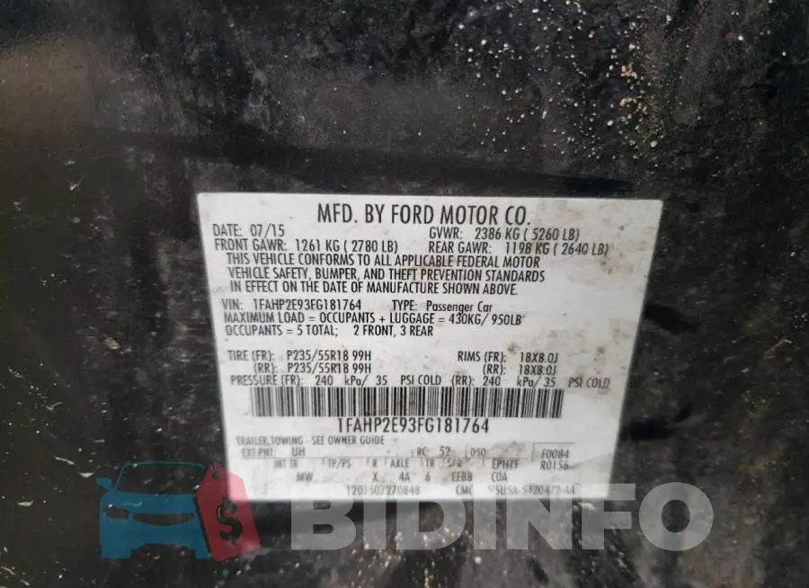1FAHP2E93FG181764 Photo# 12