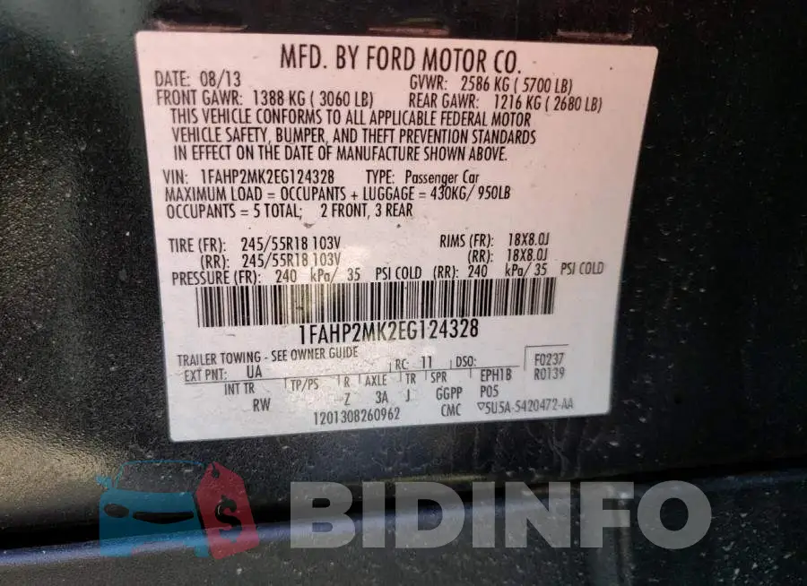 1FAHP2MK2EG124328 Photo# 12