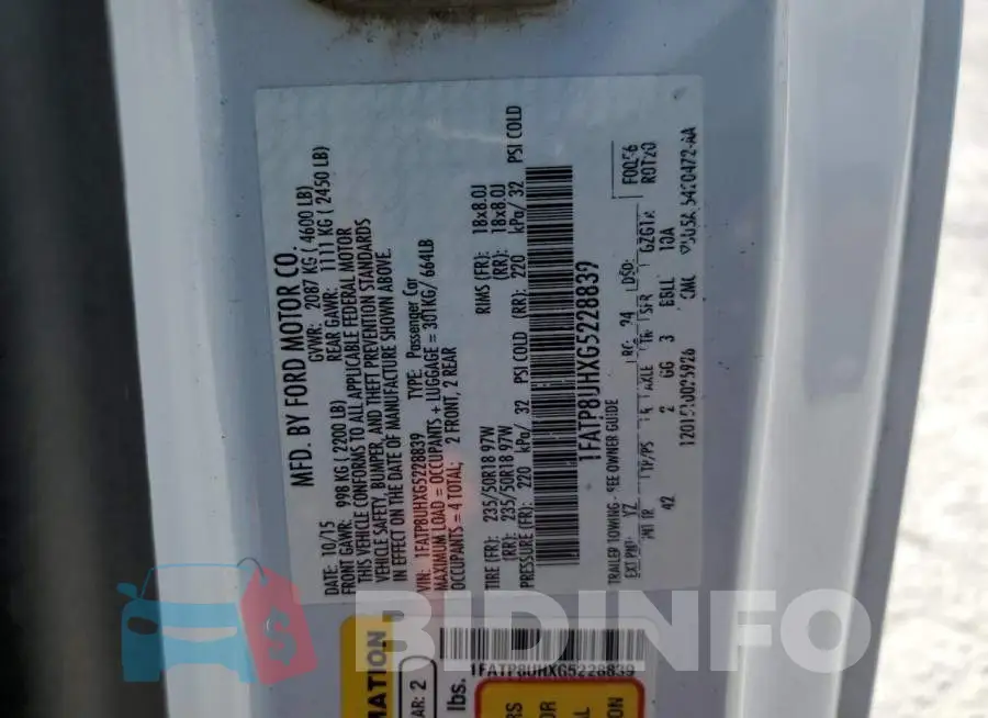 1FATP8UHXG5228839 Photo# 13