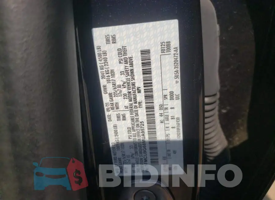 1FMCU9G68MUA95725 Photo# 13