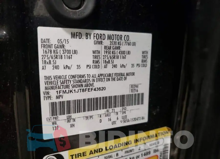 1FMJK1JT8FEF43620 Photo# 14