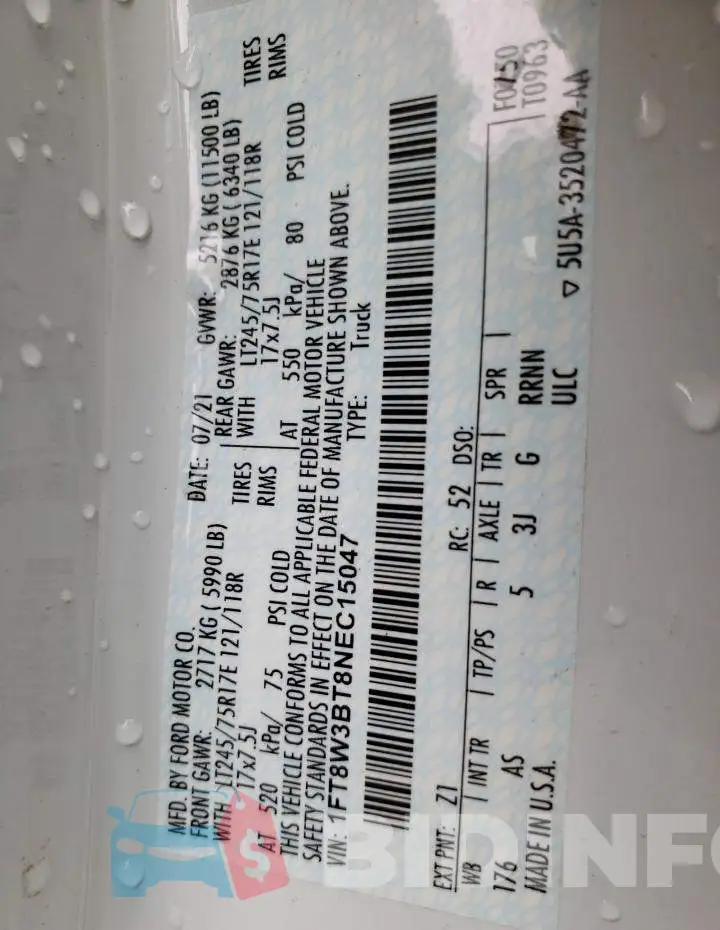 1FT8W3BT8NEC15047 Photo# 10