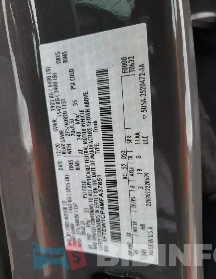 1FTEW1CP4MFA37851 Photo# 12