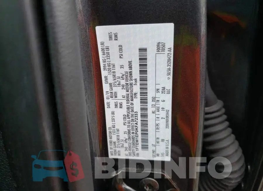 1FTEW1EP0KFA72333 Photo# 12