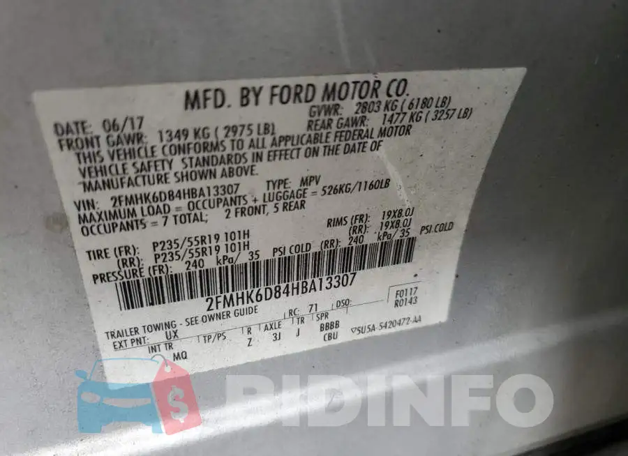 2FMHK6D84HBA13307 Photo# 12