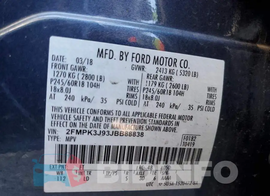 2FMPK3J93JBB88838 Photo# 10