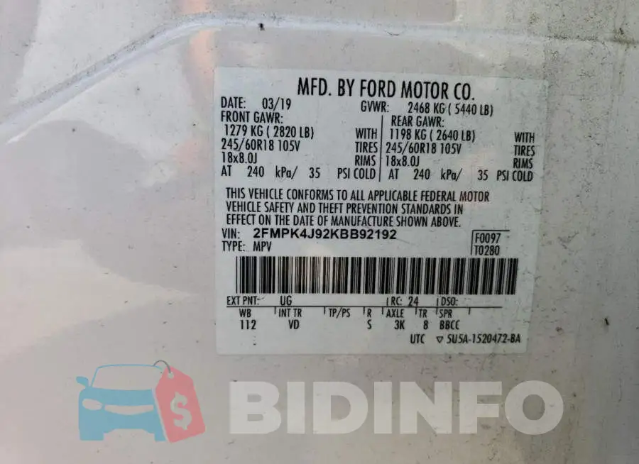 2FMPK4J92KBB92192 Photo# 13