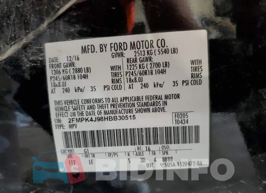 2FMPK4J98HBB30515 Photo# 13