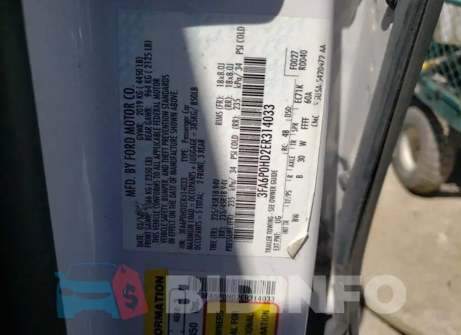 3FA6P0HD2ER314033 Photo# 12