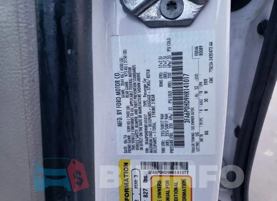 3FA6P0HD9HR141017 Photo# 12