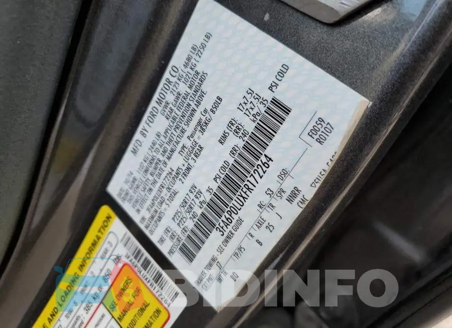 3FA6P0LUXFR172264 Photo# 12