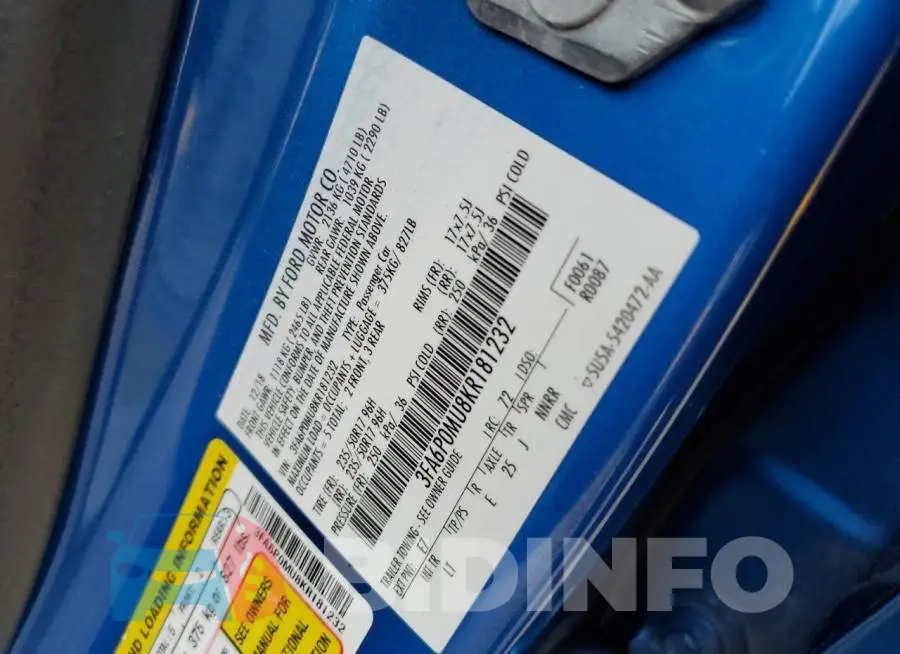 3FA6P0MU8KR181232 Photo# 13