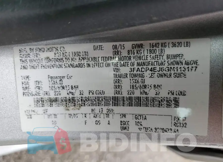 3FADP4EJ6GM113177 Photo# 12