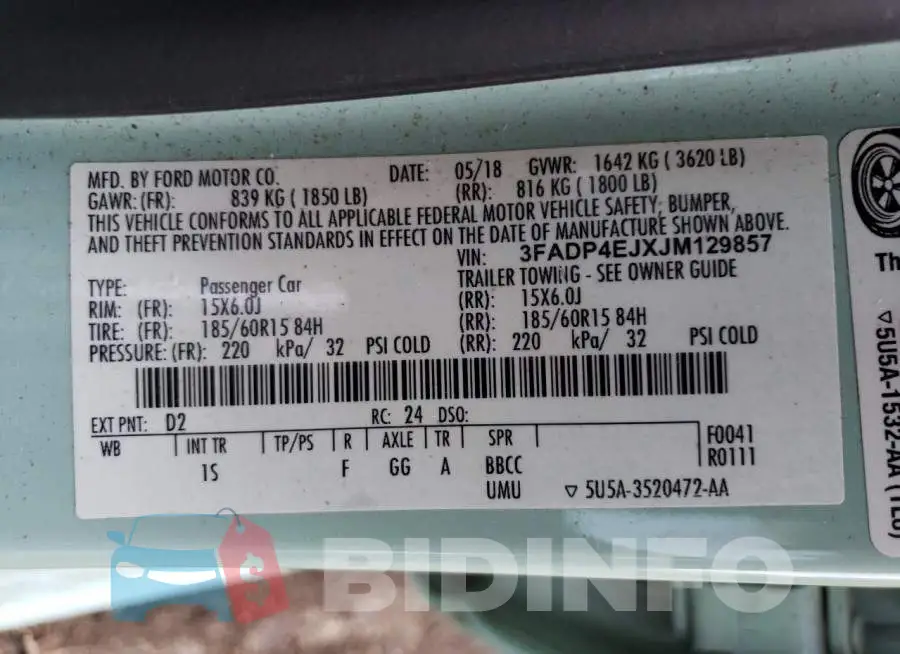 3FADP4EJXJM129857 Photo# 12