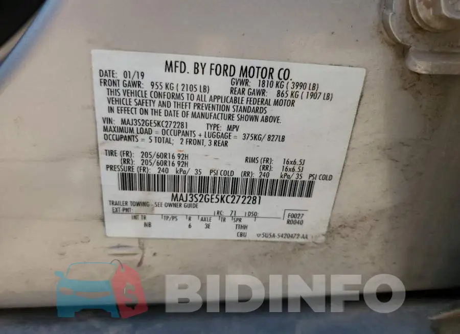 MAJ3S2GE5KC272281 Photo# 12