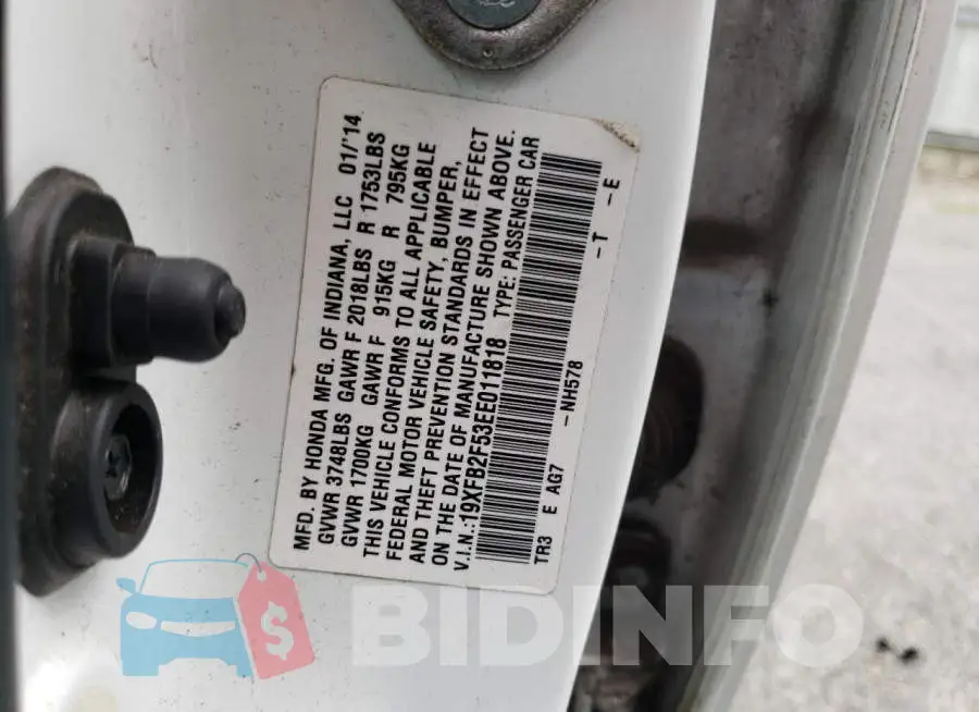 19XFB2F53EE011818 Photo# 12