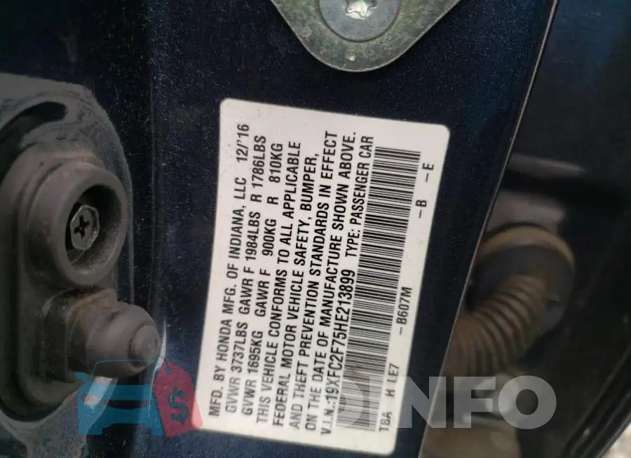 19XFC2F75HE213899 Photo# 12