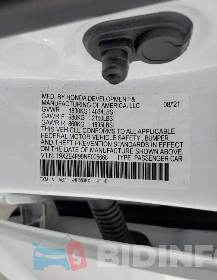 19XZE4F99NE005668 Photo# 12