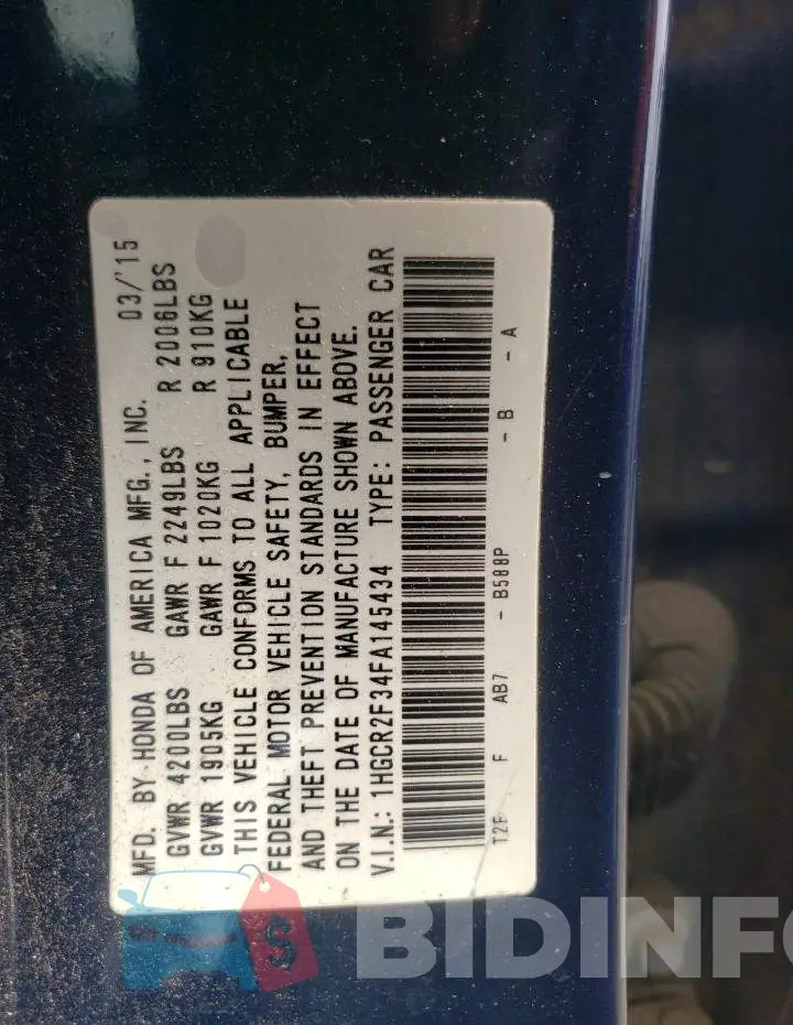 1HGCR2F34FA145434 Photo# 12
