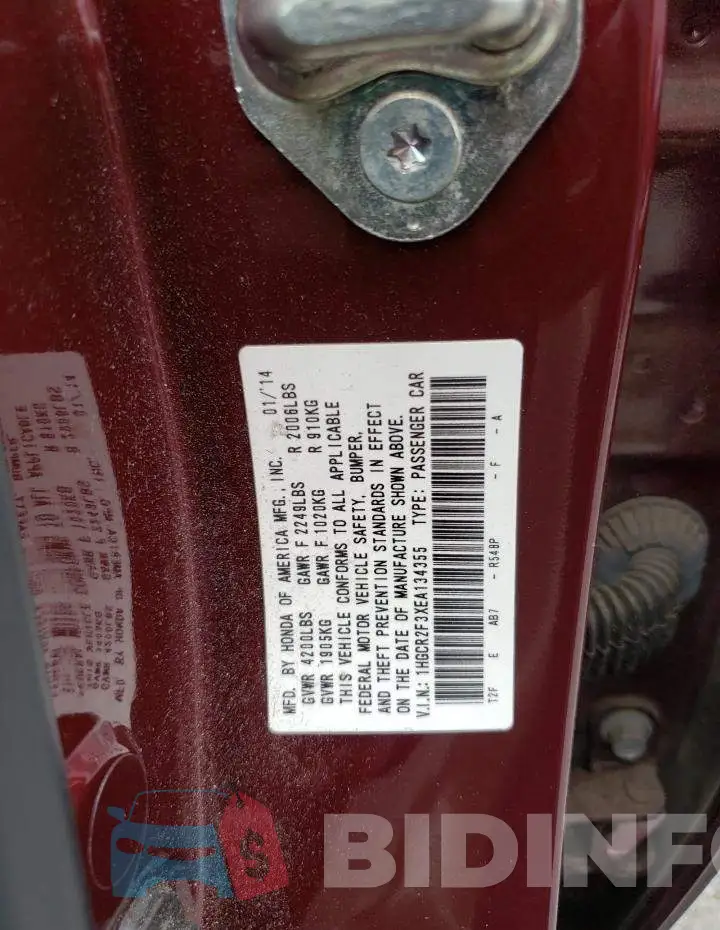 1HGCR2F3XEA134355 Photo# 12