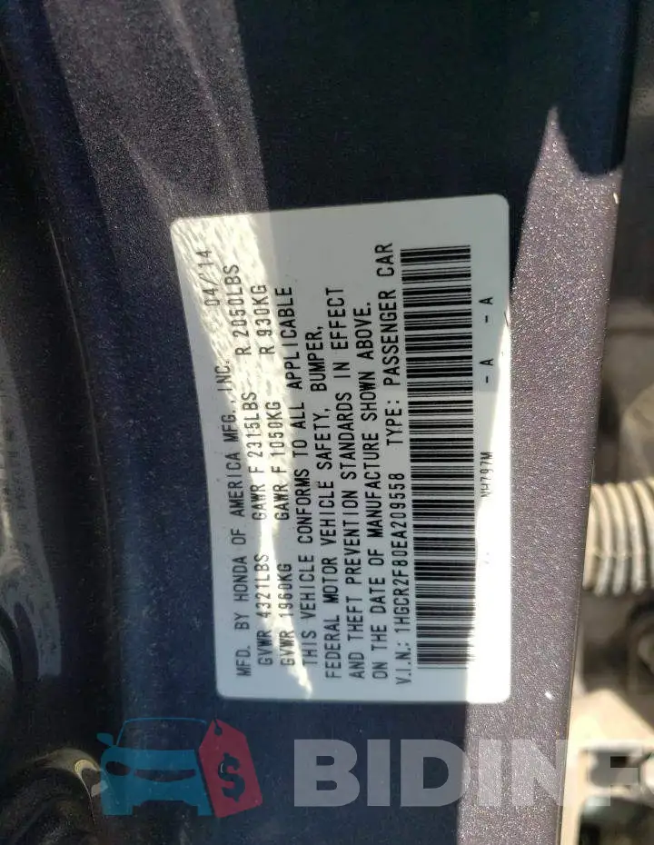1HGCR2F80EA209558 Photo# 12