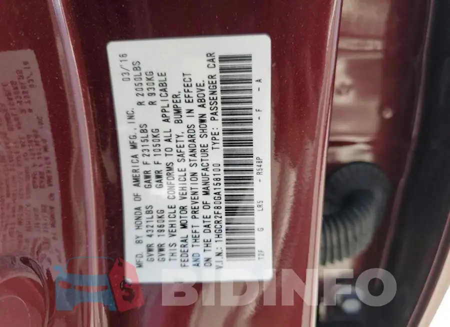 1HGCR2F80GA158100 Photo# 13