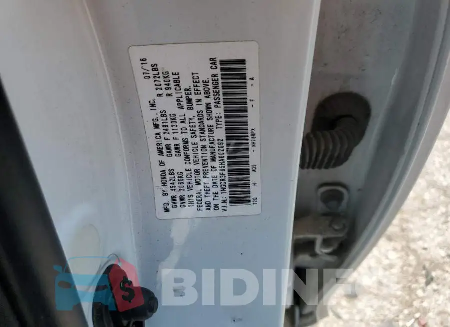 1HGCR3F85HA002092 Photo# 13