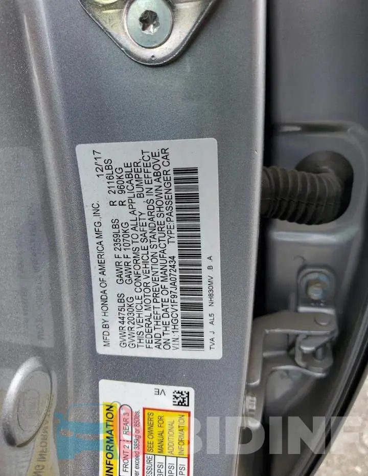 1HGCV1F97JA072434 Photo# 12